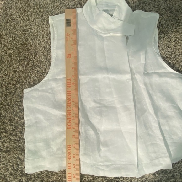 NWT Lunya Woven Linen Sleeveless Shirt Sincere White Size M Tank - Picture 10 of 16